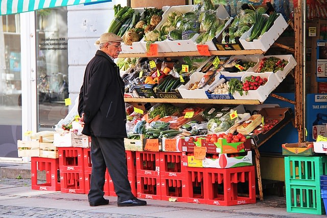 Essen und Trinken vom Markt