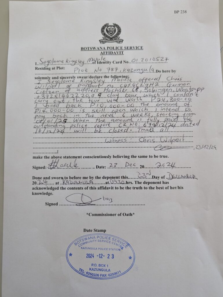 Botswana Police Report Kingsley Segolame Masule 2