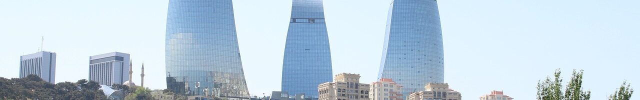 Flame Towers Skyline von Baku in Aserbaidschan